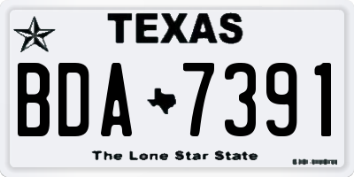 TX license plate BDA7391