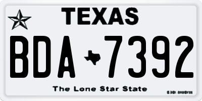 TX license plate BDA7392