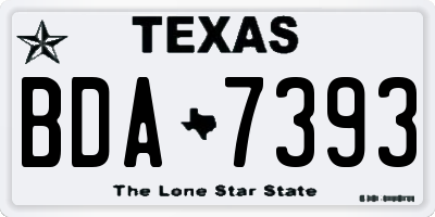 TX license plate BDA7393