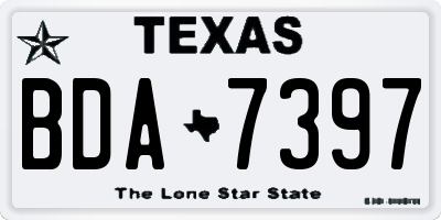 TX license plate BDA7397