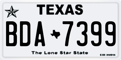 TX license plate BDA7399