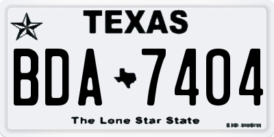 TX license plate BDA7404