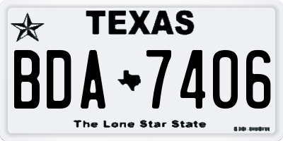TX license plate BDA7406