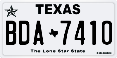 TX license plate BDA7410