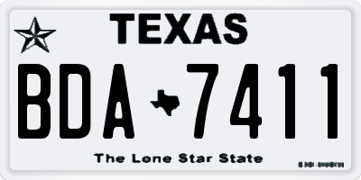 TX license plate BDA7411