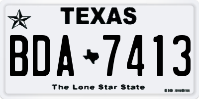 TX license plate BDA7413