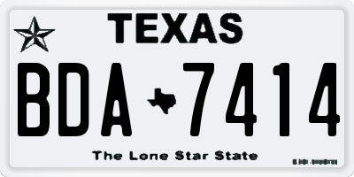 TX license plate BDA7414