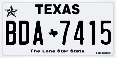 TX license plate BDA7415