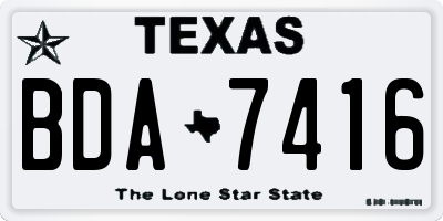 TX license plate BDA7416