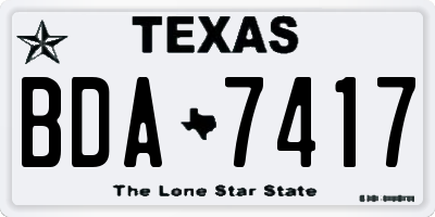 TX license plate BDA7417