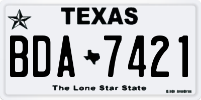 TX license plate BDA7421
