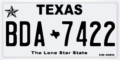 TX license plate BDA7422