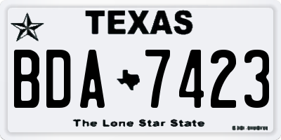 TX license plate BDA7423