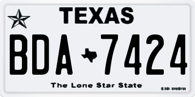 TX license plate BDA7424