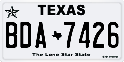 TX license plate BDA7426