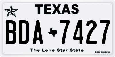 TX license plate BDA7427