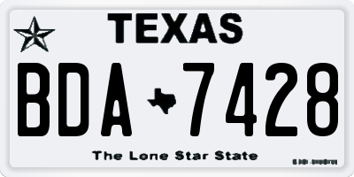 TX license plate BDA7428