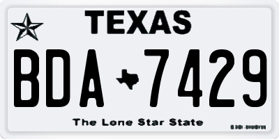 TX license plate BDA7429