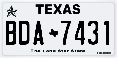 TX license plate BDA7431