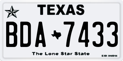 TX license plate BDA7433