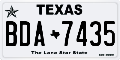TX license plate BDA7435