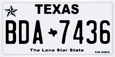 TX license plate BDA7436