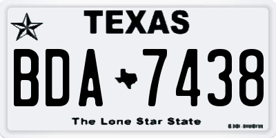 TX license plate BDA7438