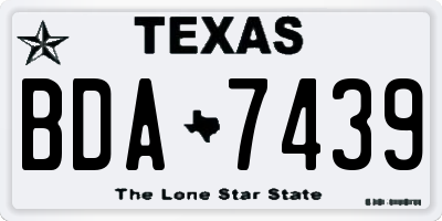 TX license plate BDA7439