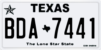 TX license plate BDA7441