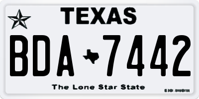TX license plate BDA7442