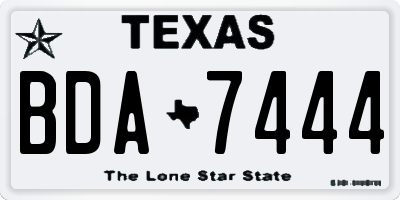 TX license plate BDA7444