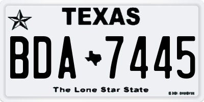 TX license plate BDA7445