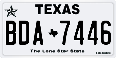 TX license plate BDA7446