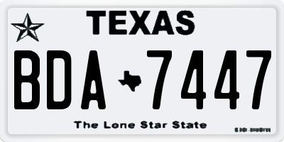 TX license plate BDA7447