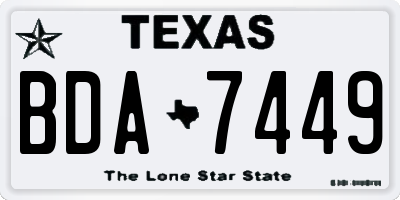 TX license plate BDA7449