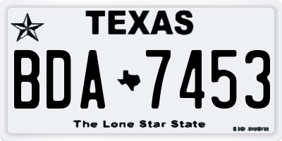 TX license plate BDA7453