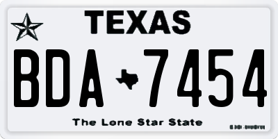 TX license plate BDA7454