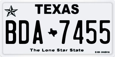 TX license plate BDA7455