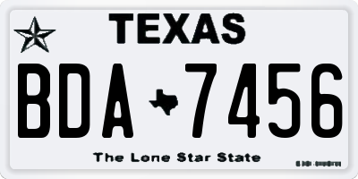 TX license plate BDA7456