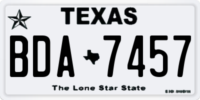 TX license plate BDA7457