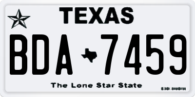 TX license plate BDA7459
