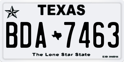 TX license plate BDA7463