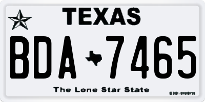 TX license plate BDA7465