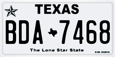 TX license plate BDA7468
