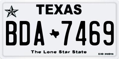 TX license plate BDA7469