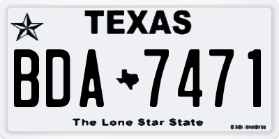 TX license plate BDA7471