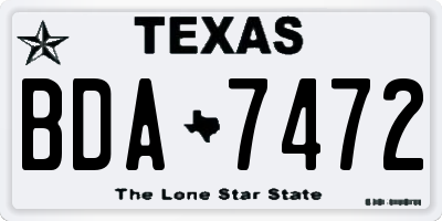 TX license plate BDA7472