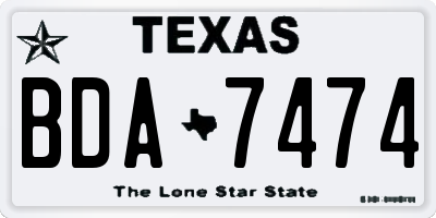 TX license plate BDA7474