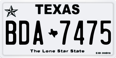 TX license plate BDA7475