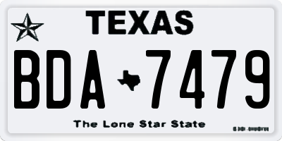 TX license plate BDA7479